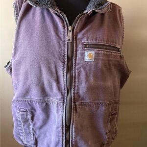 Purple Rare Wildwood Carhartt Canvas/Sherpa Vest